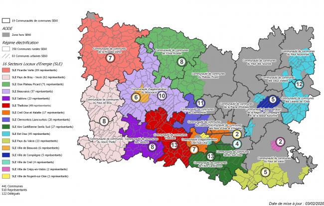 Carte Secteurs Locaux d'Energie