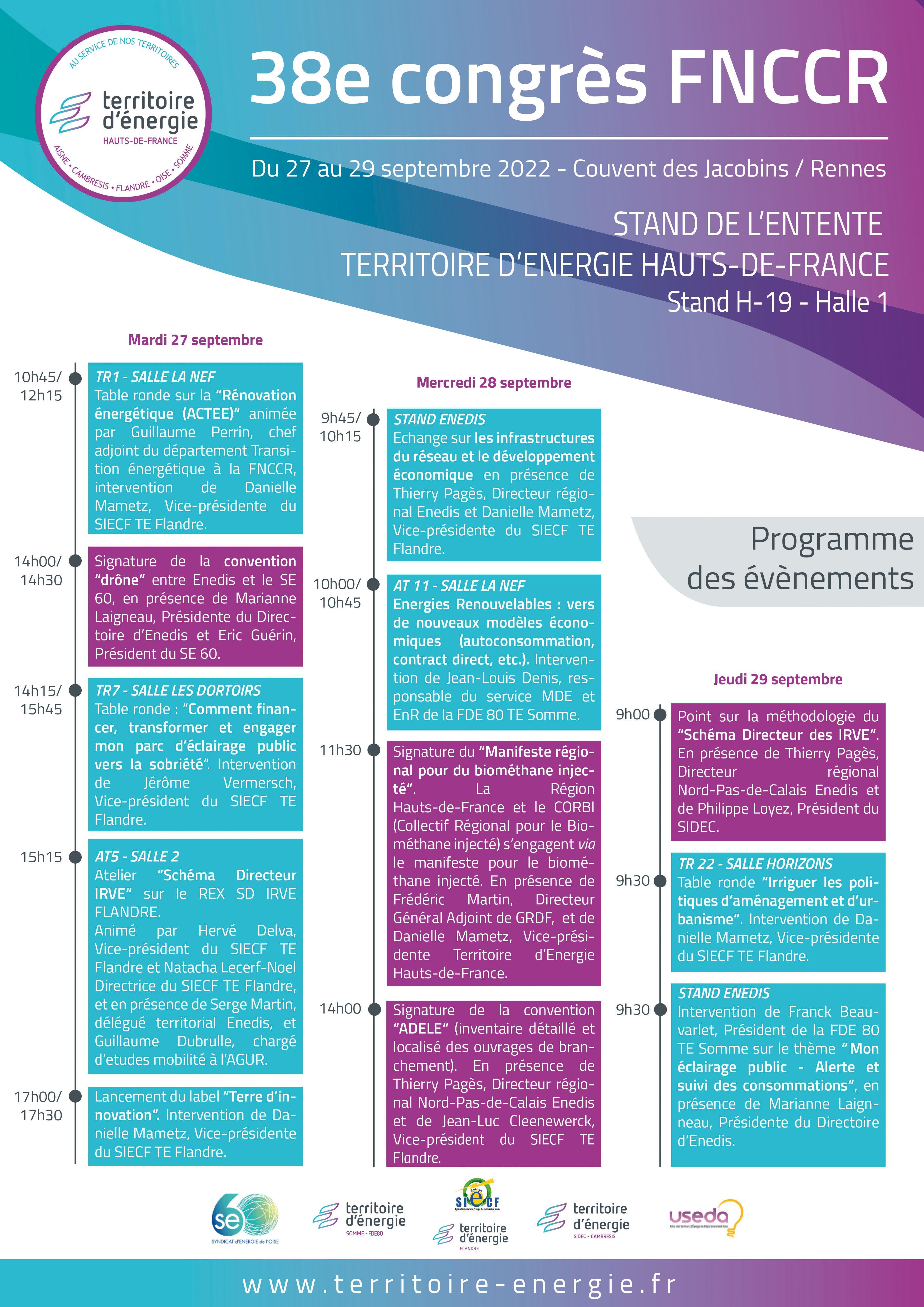 Programme TE HDF congrès FNCCR